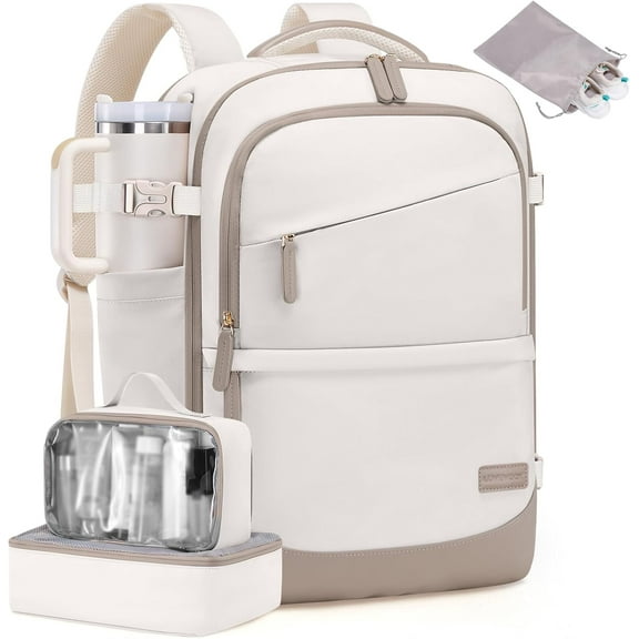 LOVEVOOK Travel Backpack for Women & Men, 40L Carry on Backpack Airline Approved, Large TSA Personal Item Travel Bag fits 17.3" Laptop, Business Weekender Bag for Essentials, 4Pcs