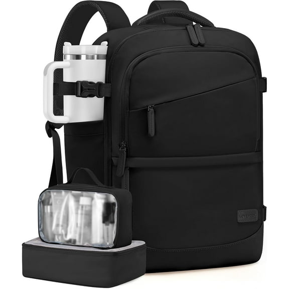 LOVEVOOK Travel Backpack for Women & Men, 40L Carry on Backpack Airline Approved, Large TSA Personal Item Travel Bag fits 17.3" Laptop, Business Weekender Bag for Essentials, 4Pcs