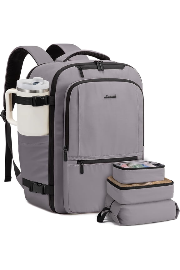 Travel Backpack for Women & Men, 40L Large Carry On Backpack Airline Approved, TSA Personal Item Weekender Bag, Water Resistant Laptop Backpack with 3 Packing Cubes for Travel Essentials