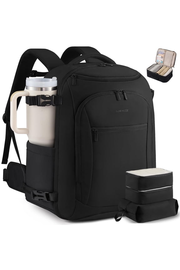 Travel Backpack for Women & Men,Airline Approved Carry On Backpack with 3 Packing Cubes,TSA Waterproof Personal Item Bag,Weekender Overnight Essentials Backpacks fits 18" Laptop