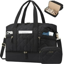 LOVEVOOK Travel Duffle Bag, Lightweight Weekender Bags for Women with Shoe Compartment, Puffer Gym Bag Personal Item Travel Bag, Quilted Overnight Bags and Hospital Bag for Labor and Delivery