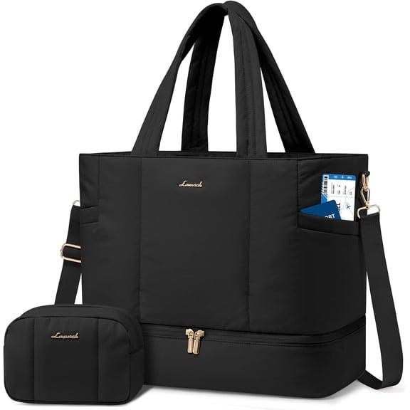 LOVEVOOK Travel Duffle Bag, Puffer Weekender Bags for Women with Shoe Compartment, Carry On Overnight Hospital Bag, Gym Tote