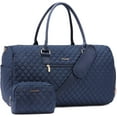 thumbnail image 1 of LOVEVOOK Travel Duffle Bag for Women, Weekender Bag Carry-on Overnight Bag for Women with Quilted Toiletry Bag, Shoe Compartment and Separate Wet Pocket-Blue Large, 1 of 7