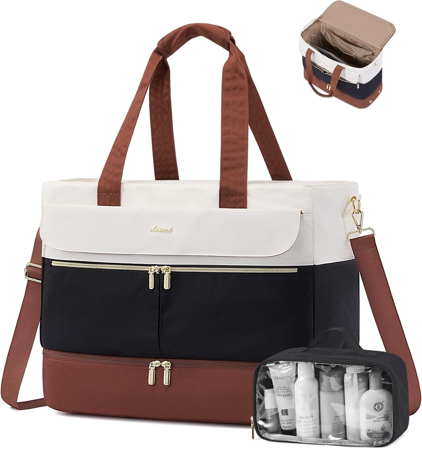 LOVEVOOK Weekender Bags for Women, Wide Open Large Travel Duffle Bag with Shoe Compartment, Carry on Overnight Bags, Hospital Bag for Women Labor Delivery with Wet Pocket