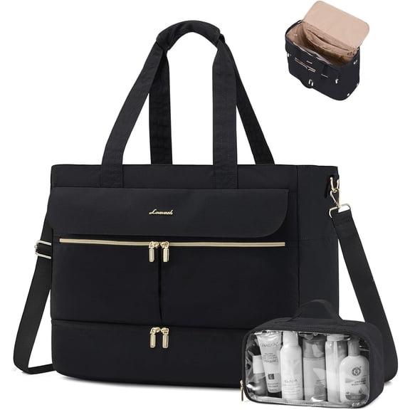 LOVEVOOK Weekender Bags for Women, Wide Open Large Travel Duffle Bag with Shoe Compartment, Carry on Overnight Bags, Hospital Bag for Women Labor Delivery with Wet Pocket