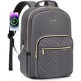 thumbnail image 1 of Lovevook Laptop Backpack for Women, 15.6" Quilted Travel Backpack with Anti-Thief Pocket, Teacher Backpack Book Bag Nurse Bag Purse with USB-Purple Gray, 1 of 8