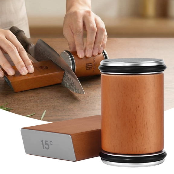 LOVEWE Professional-Grade Knife Sharpener Tool with Rolling Sharpener Kit - 15 & 20 Angle Base, Grinding System for Kitchen Knives,