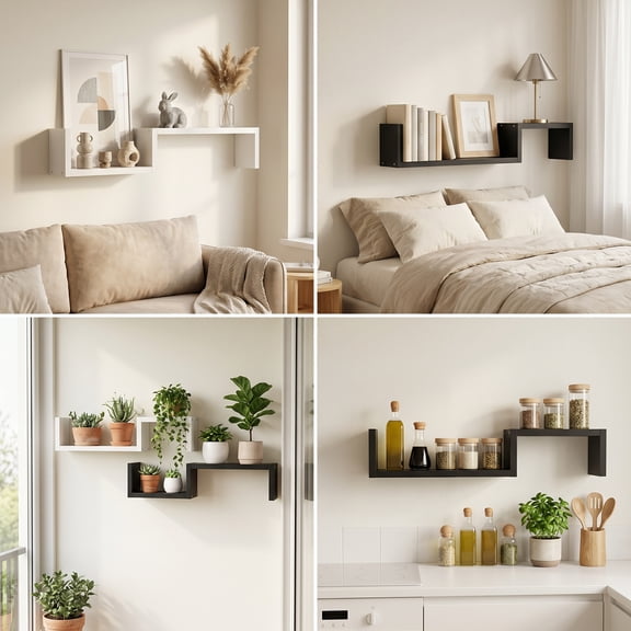 LOVEWE Wall Mounted Floating Shelves Set of 2