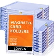 thumbnail image 1 of LOVFE 100ct Magnetic Card Holder for Trading Cards, 35pt One Touch Card Holder, Card Protectors Hard Plastic, Magnetic Card Case for Sports Card, Baseball Card Holders, Display Case for Standard Card, 1 of 8