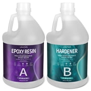 LOVFEN 1 Gallon Epoxy Resin Kit 11 Crystal Clear Epoxy Resin for Table Top - Self-Leveling, Durable, High-Gloss Finish for Casting, Resin Art, Jewelry Making, Tabletop, Bar Top, Live Edge Tables