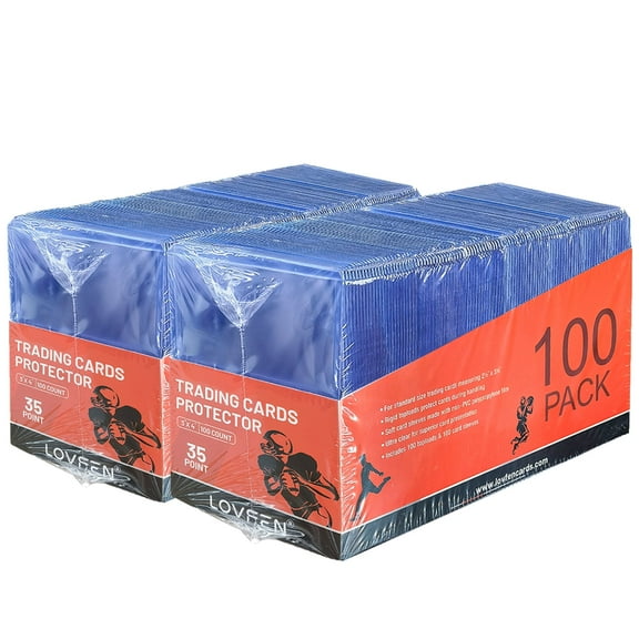 LOVFEN 200 top loaders, 3" X 4" penny card cases, baseball football, standard trade suitable for sports and collectible cards - durable, transparent storage and display cases
