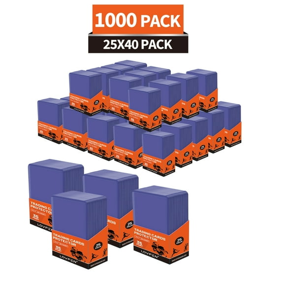 LOVFEN 3" X 4" transparent regular top loader 1000ct, standard cards for MTG Yugioh, baseball cards, sports cards, game cards