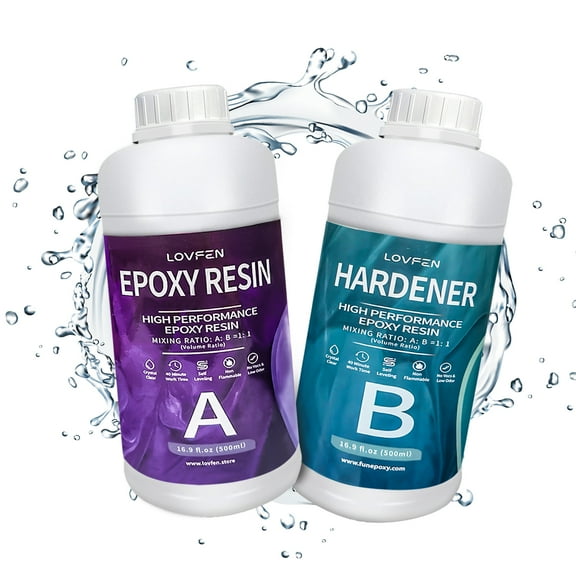 LOVFEN Epoxy Resin 32oz for DIY Jewelry Art Crafts,Durable,Super Glossy,Not Yellowing