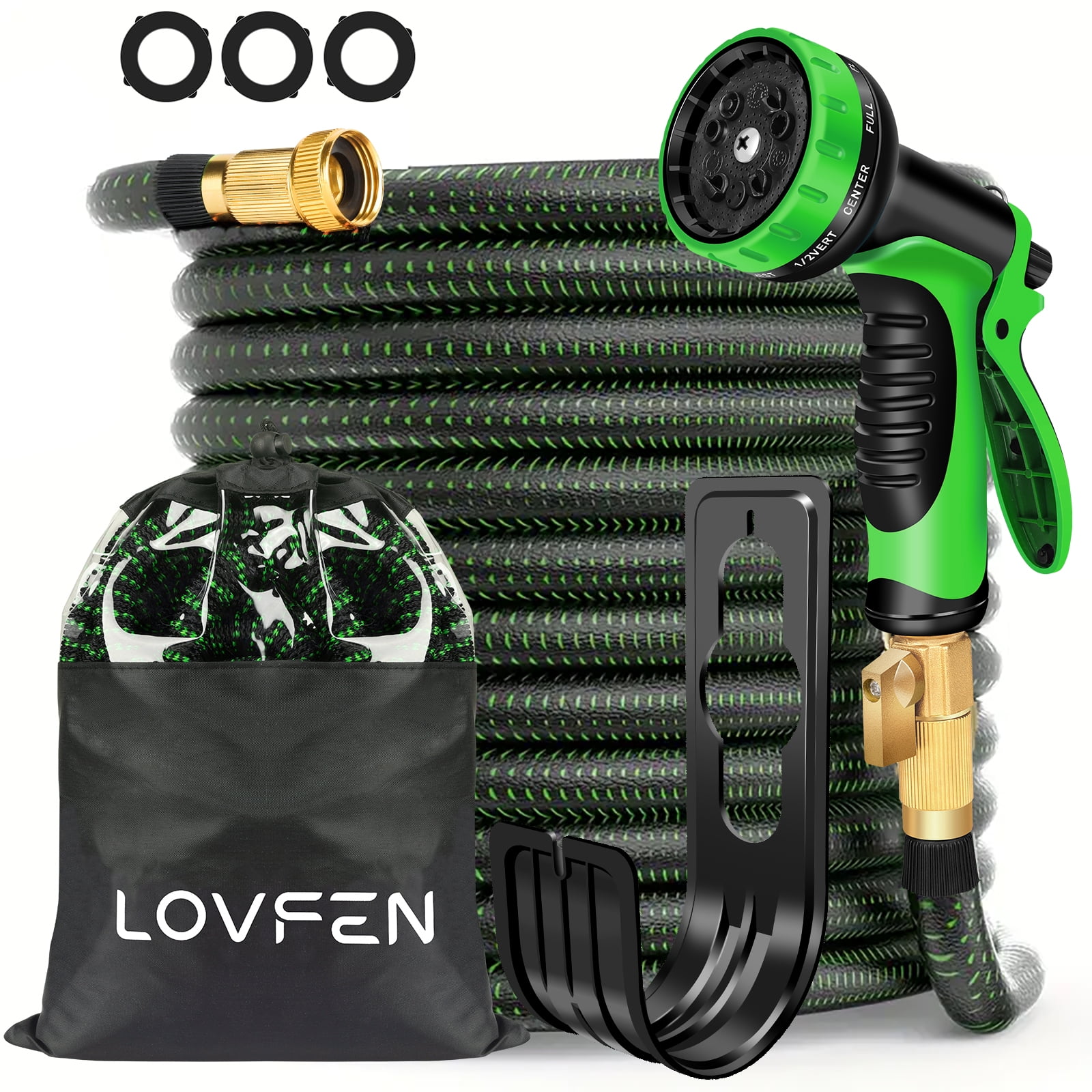 LOVFEN Garden hose 100 FT, with expandable garden hose, retractable