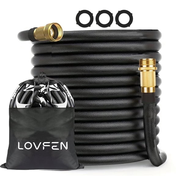 LOVFEN Garden hose 50 FT, with expandable garden hose, retractable lightweight kink free leak and wear resistant, for outdoor garden watering cleaning and pet cleaning,