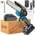 thumbnail image 1 of LOVFEN  Mini Chainsaw Cordless 6 inch with 1 Battery, Mini Power Chain Saw with Security Lock, Electric Chainsaw, Handheld Small Chainsaw for Tree Trimming Wood Cutting, Orange, 1 of 6