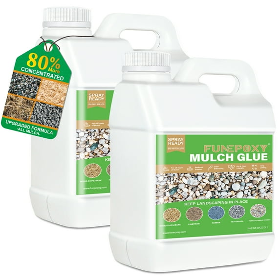 LOVFEN Mulch Glue 72OZ, covering adhesive for bonding stones, views, gardens, gravel, stones, leaves, bark, garden paths