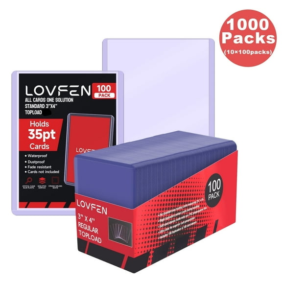 LOVFEN3 "x 4" tall transparent top loader for card sleeves, trading card sleeves, baseball card protectors for YuGiOh, MTG, TCG and sports card storage cases