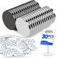 thumbnail image 1 of LOVIMAG Strong Neodymium Disc Magnets, Rare Earth Magnet with Double-Sided Adhesive for Fridge, DIY, Building, Scientific, Craft, and Office Magnets - 1.26 inch x 1/8 inch, Pack of 12, 1 of 10