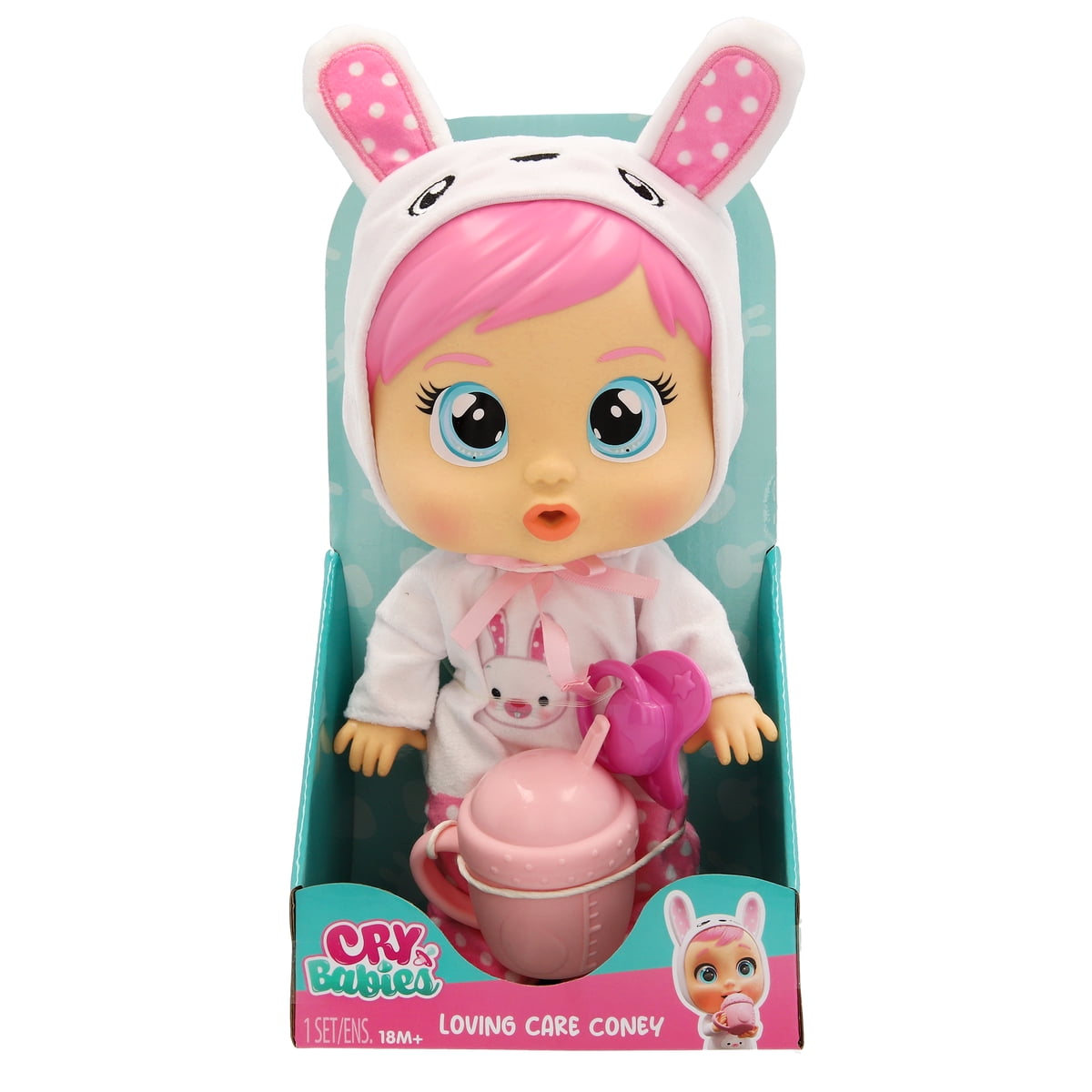 Cry Babies Loving Care Coney baby doll, bunny pajamas