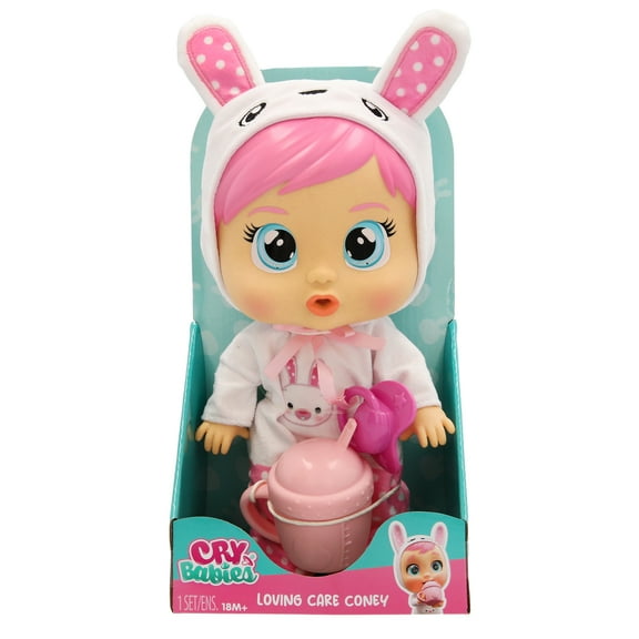 Cry Babies Loving Care Coney 10.4" baby doll, bunny pajamas
