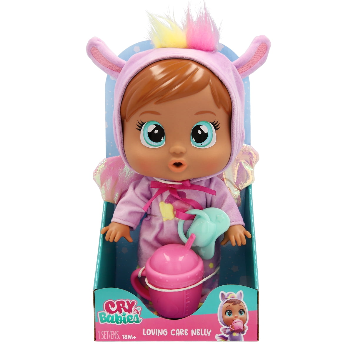 Cry Babies Loving Care Nelly 10.4" baby doll, pegasus pajamas