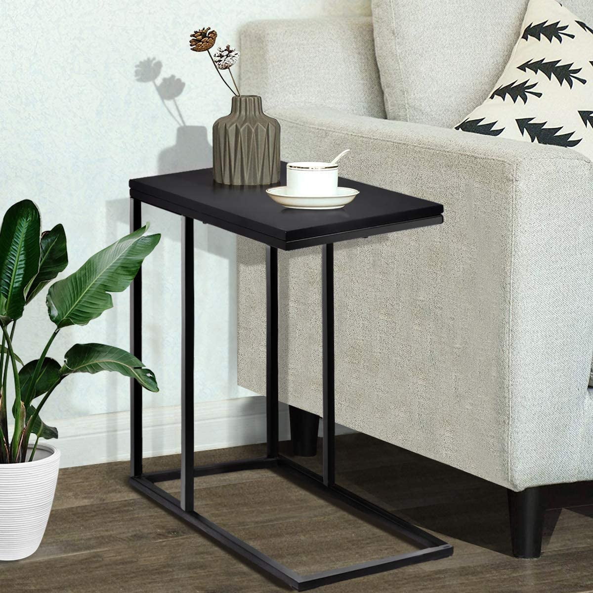 LOVINGHAL Couch Table, C Shaped End Table for Sofa and Bed, Sofa Side ...