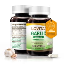 LOVITA Odorless Garlic Extract | 5000mg | 1.25% Allicin | Gluten-Free | Support Immune Cardiovascular Health | 60 Vegetarian Capsules