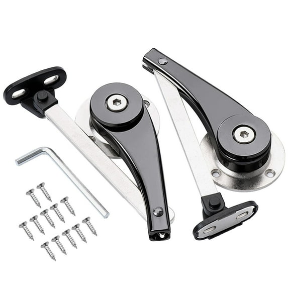 LOVIVER 2 Pieces Lid Support Hinge, Soft Closing Lid Panel Support Hinges Stay, Heavy Duty Clamshell Hinges for Closet, Cabinet, Door