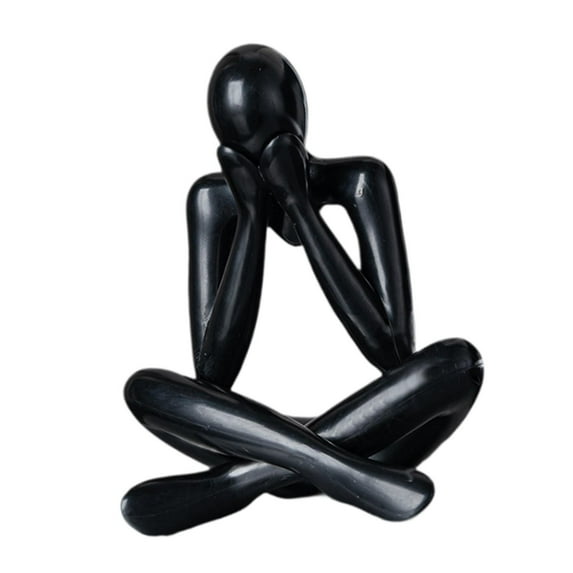 LOVIVER Abstract Figure Sculpture Decorative Figurine Art Crafts Modern Statue Desktop Ornament for Table Centerpiece Home Decoration Black