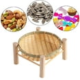 thumbnail image 1 of LOVIVER Bamboo Basket Tray Bread Basket Round with Stand Sundries Holder Vegetable Storage Basket Woven Fruit Basket for Home Kitchen 18cm, 1 of 8
