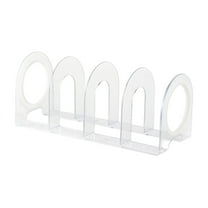 LOVIVER Bookend Organizer File Folder Sorter Book Ends Desktop Non Skid Desk Bookshelf Book Holder for Shelves Magazines Office Mails White Rings