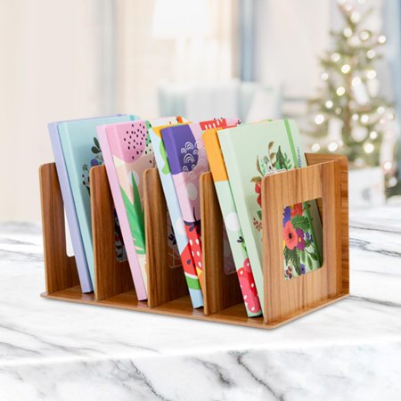 LOVIVER Bookshelf Desk Organizer Decoration Book Shelf Stand Non Slip Desktop Bookcase Storage Rack for Women Men Cookbooks Magazines
