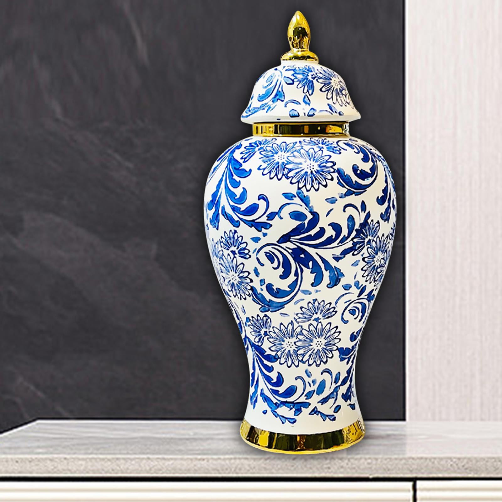 LOVIVER Ceramic Vase Porcelain Ginger Jar Display Ceramic Flower Vase