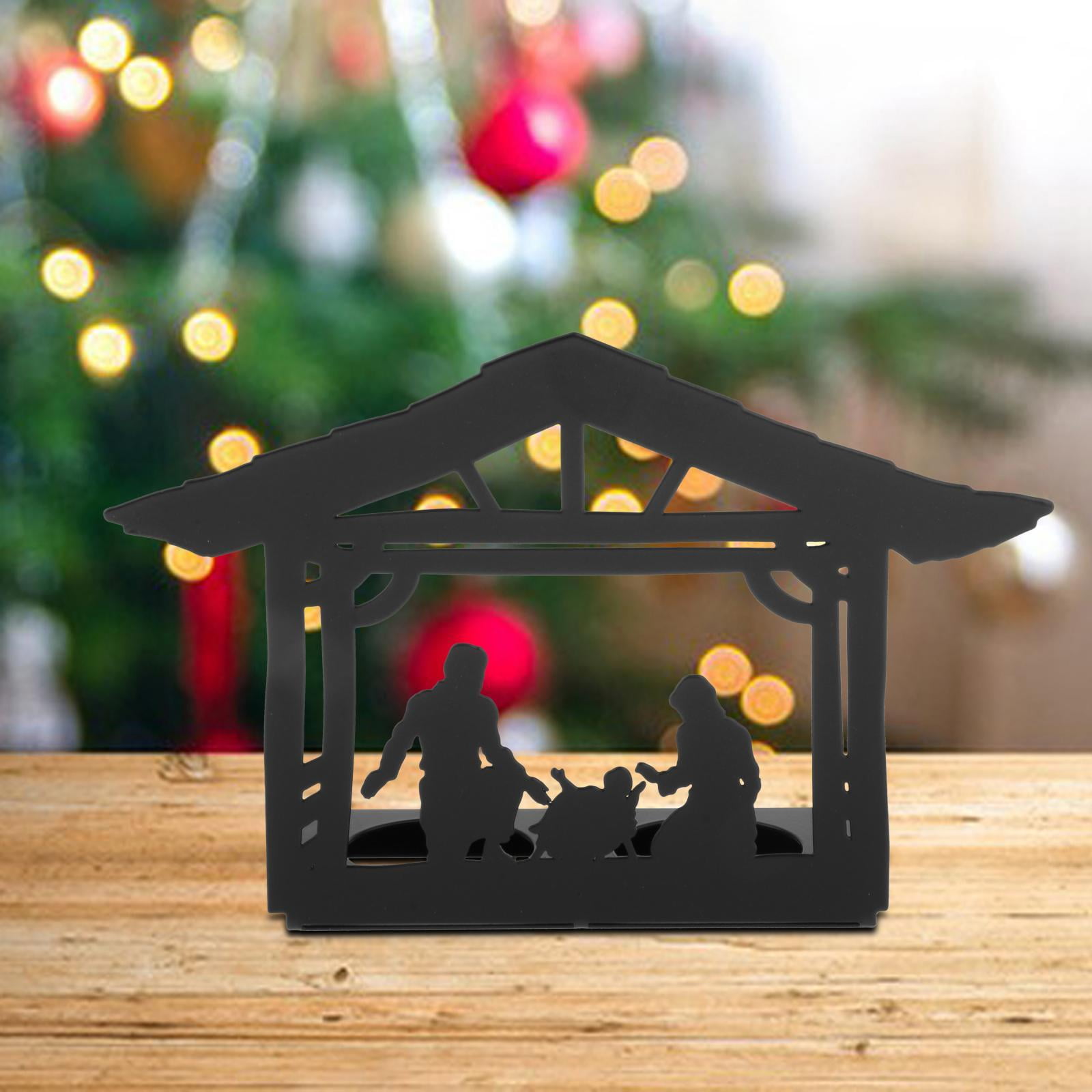 LOVIVER Christmas Nativity Advent Candle Holder, Christmas Nativity Scene Candlestick, Christmas