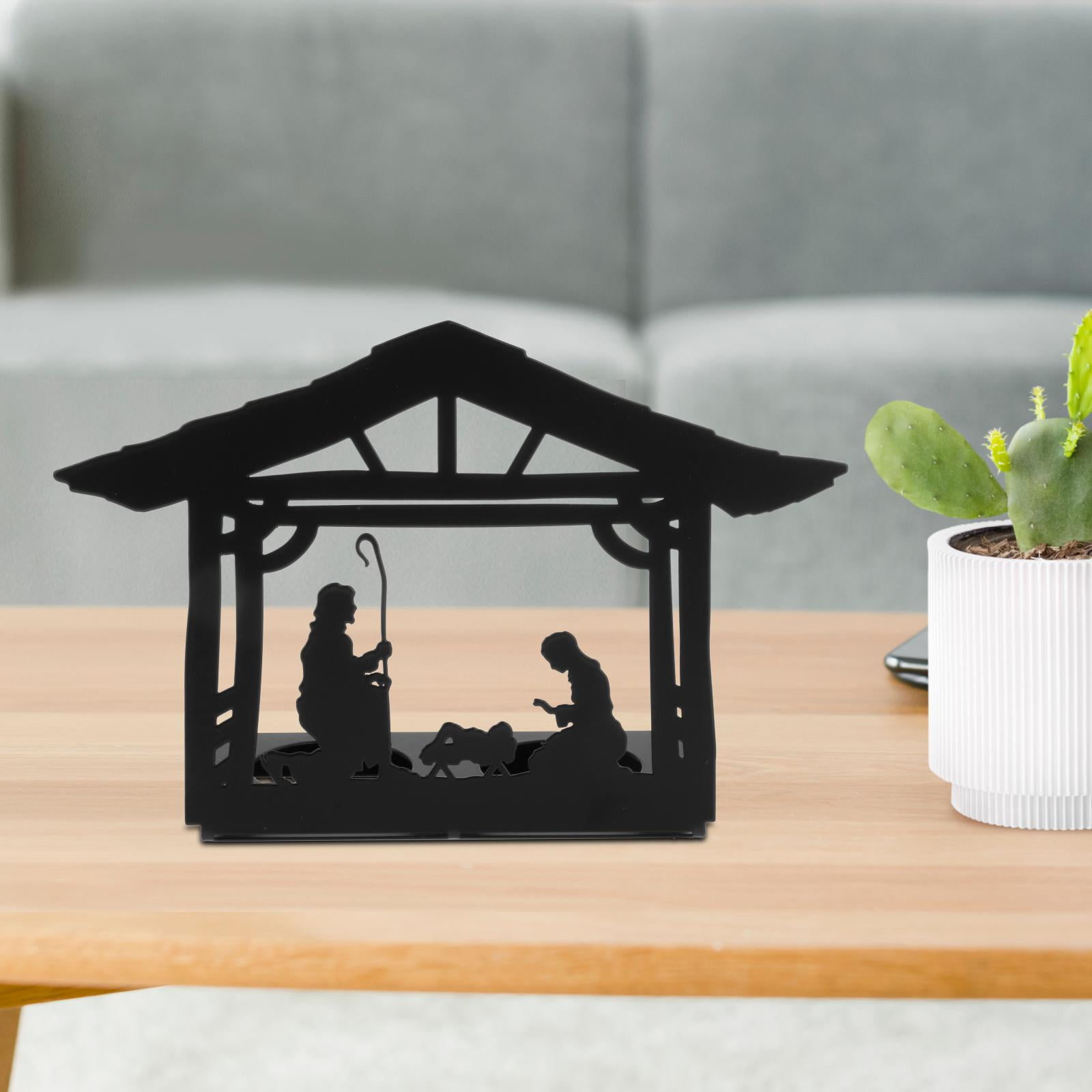 LOVIVER Christmas Nativity Advent Candle Holder, Christmas Nativity Scene Candlestick, Christmas