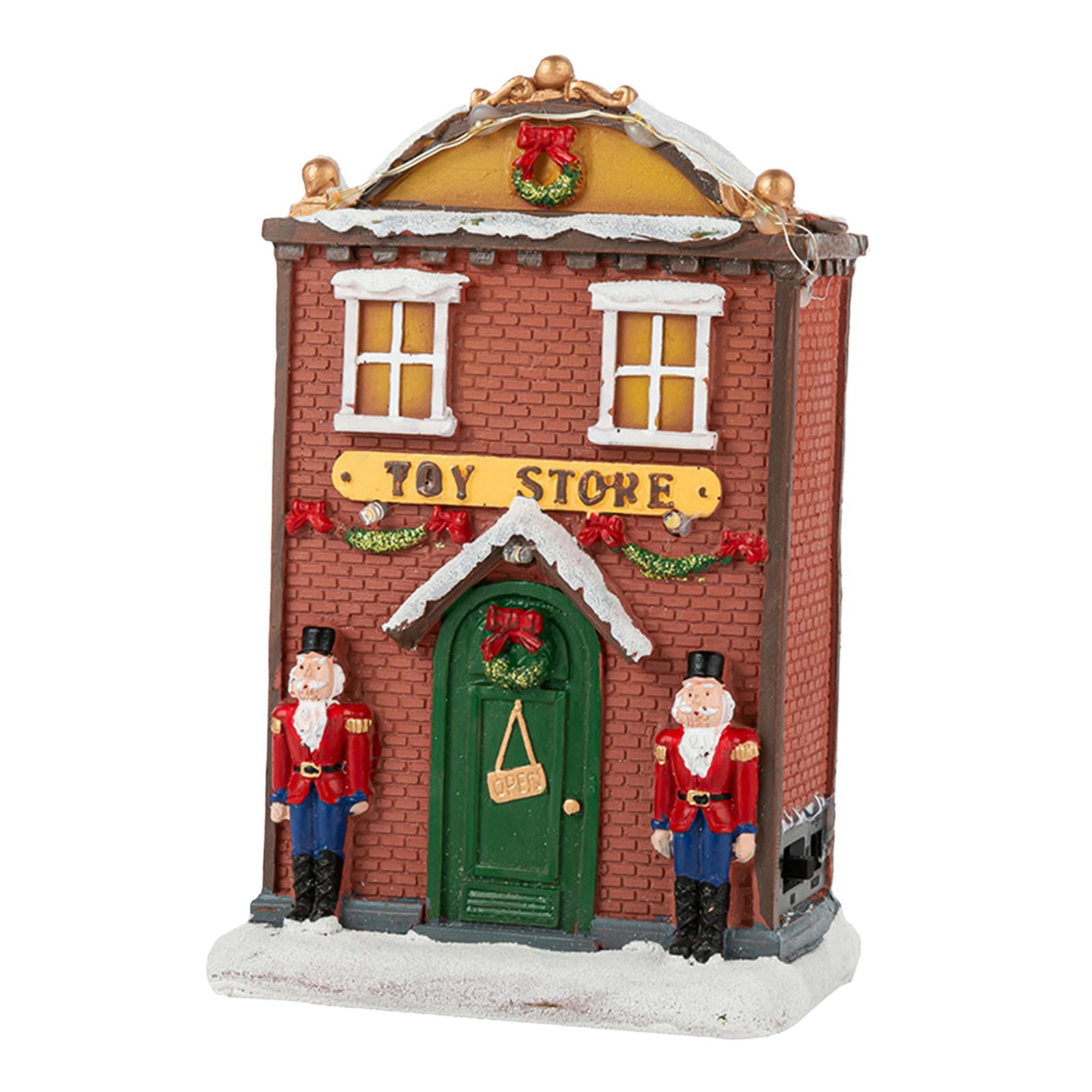 LOVIVER Christmas Village House Figurine Christmas Tabletop Decoration