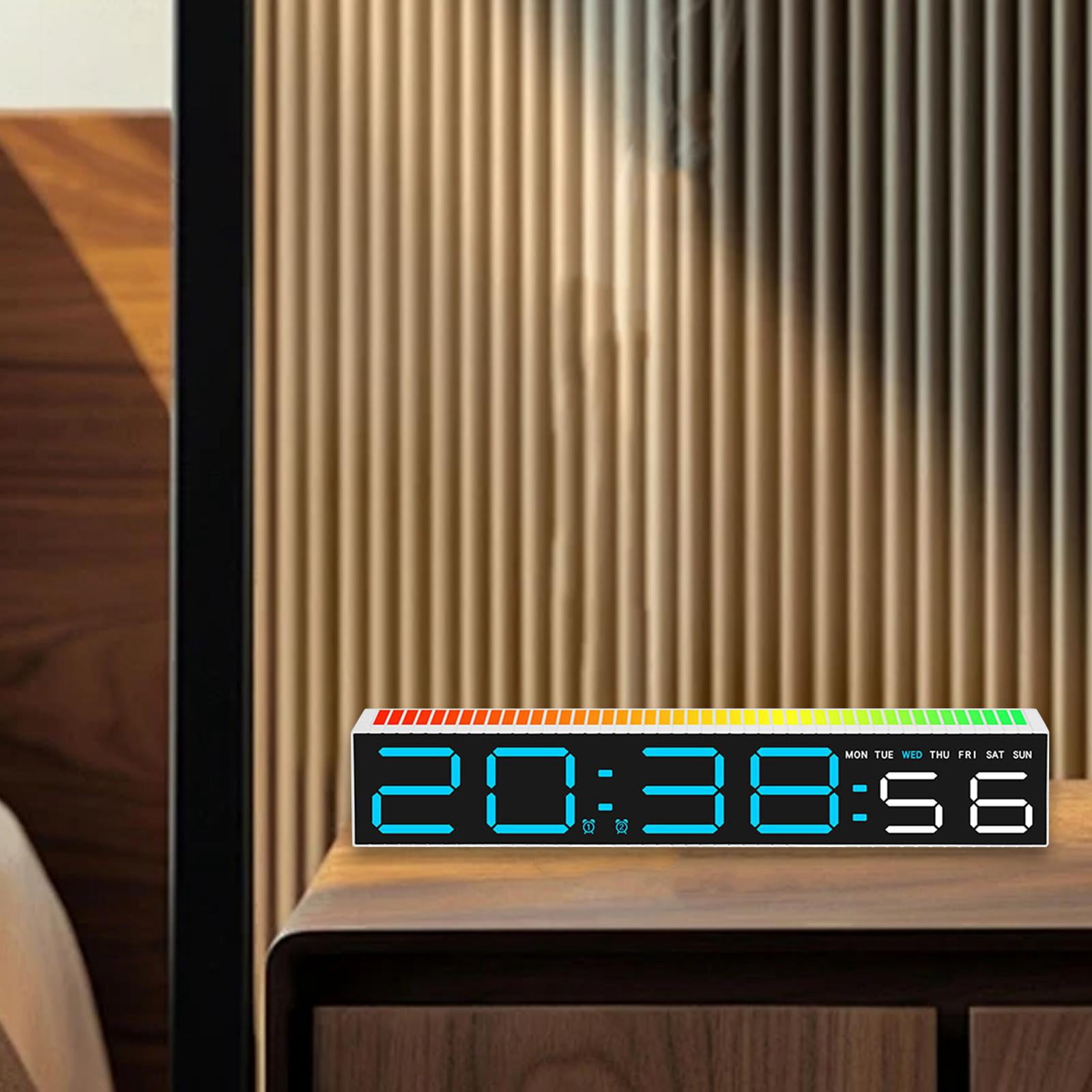 LOVIVER Digital Clock LED Music Electronic Clock 3 Adjust Brightness ...