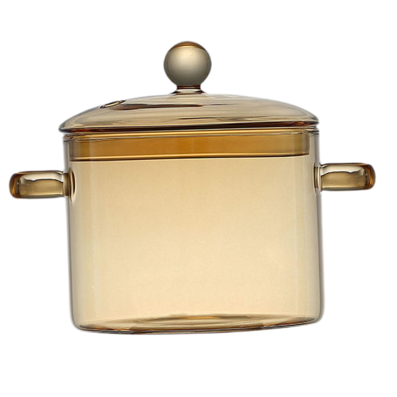 DOITOOL Glass Cooking Pot With Lid - 1900ML Clear Saucepan For Stovetop & Oven Cooking