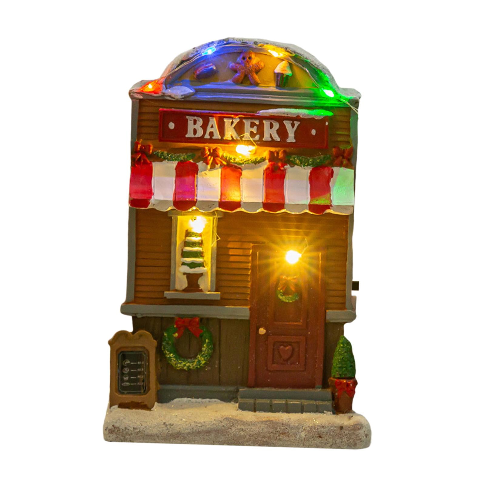 LOVIVER House Figurine Christmas Tabletop Decoration, Resin Decorative