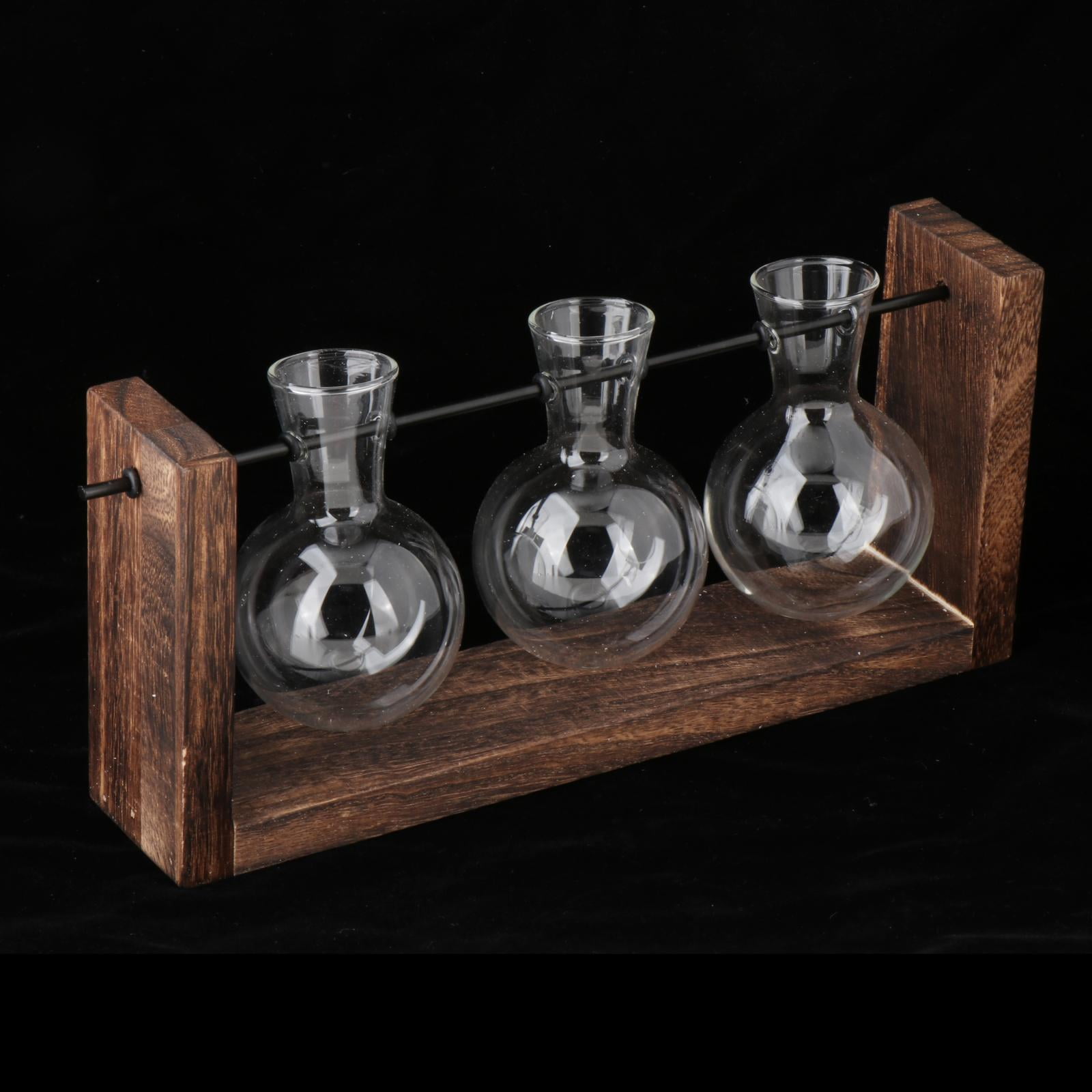 LOVIVER Hydroponics Plant Holder with 3 Bulb Vases Plant Propagating ...