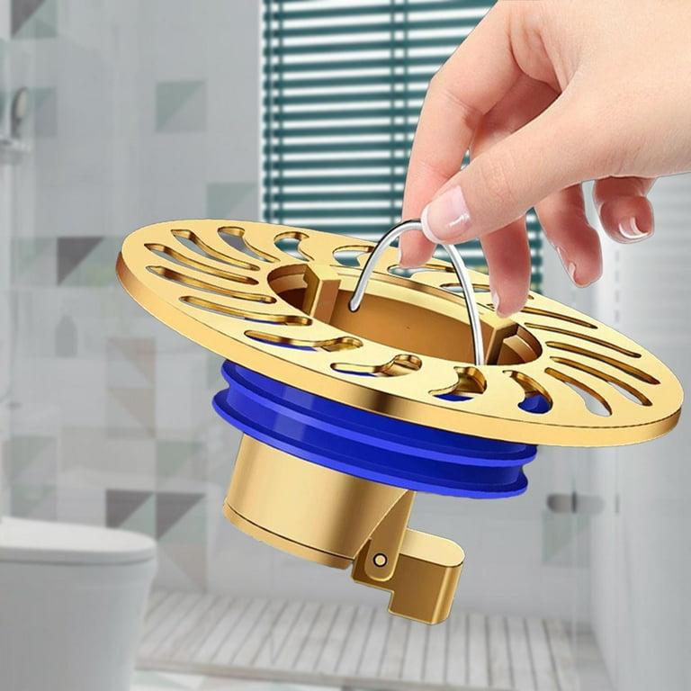 LOVIVER Self Closing Odor Resistant Floor Drain Core Drain Backflow Preventer Direct Drainage Floor Drain Plug for Bathroom Sinks Washing Copper