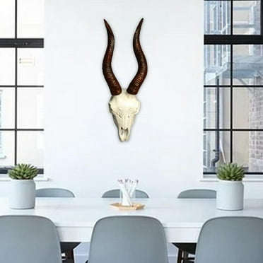 LOVIVER Sheep Head Wall Sculpture Animal s Head Decors Collectible Art Vivid Wall Hanging Ornament for Living Room Holiday B