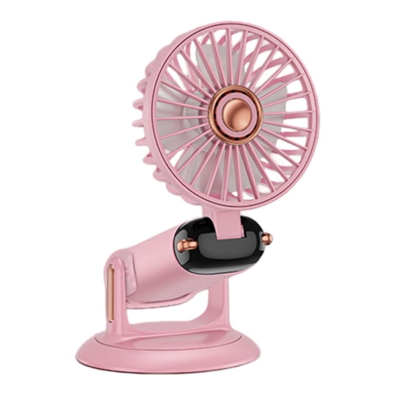 LOVIVER Table held Fan Personal Fan Desktop Cooling Fan Adjustable Angle Quiet Portable for Office Outdoor Bedroom Indoor Car Pink