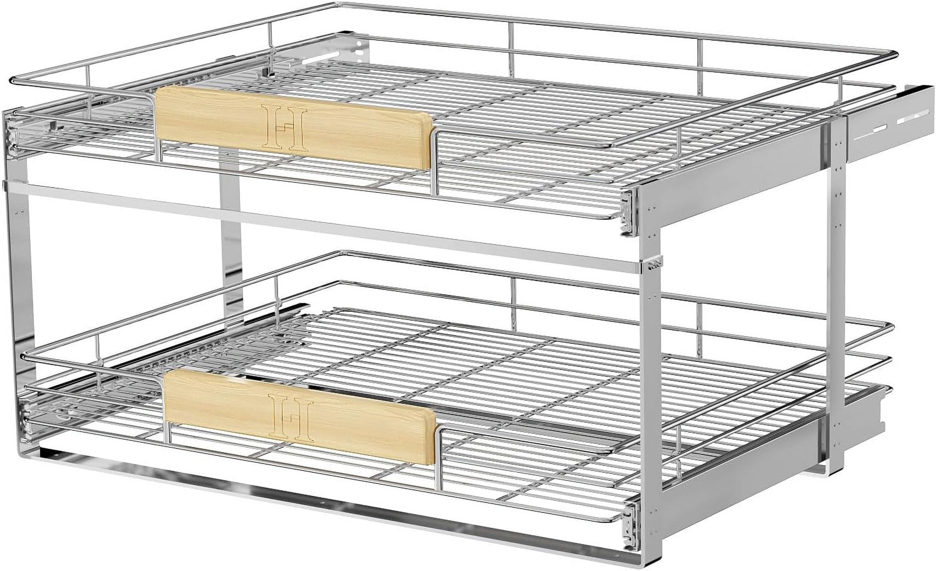 Pull Out Cabinet Organizer Slide Out Shelf - 11 Inch Wide X 18 Inch Deep - Kitchen Cabinet Storage Solution