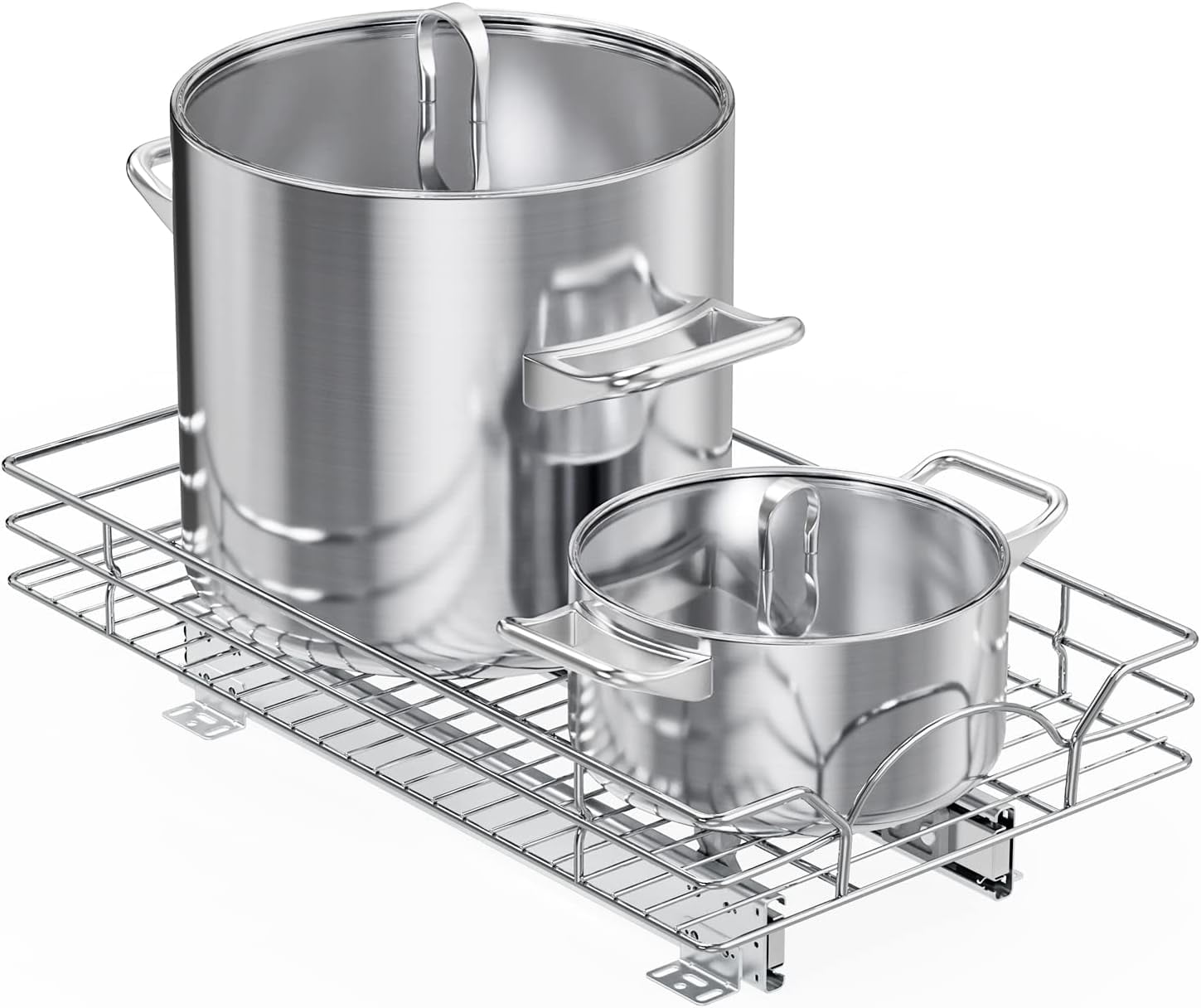 LOVMOR Individual Pull Out Cabinet Organizer, 2 Tier Slide Out Cabinet ...