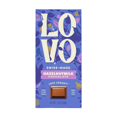 LOVO Hazelnut Milk Chocolate, 2.82oz Bar