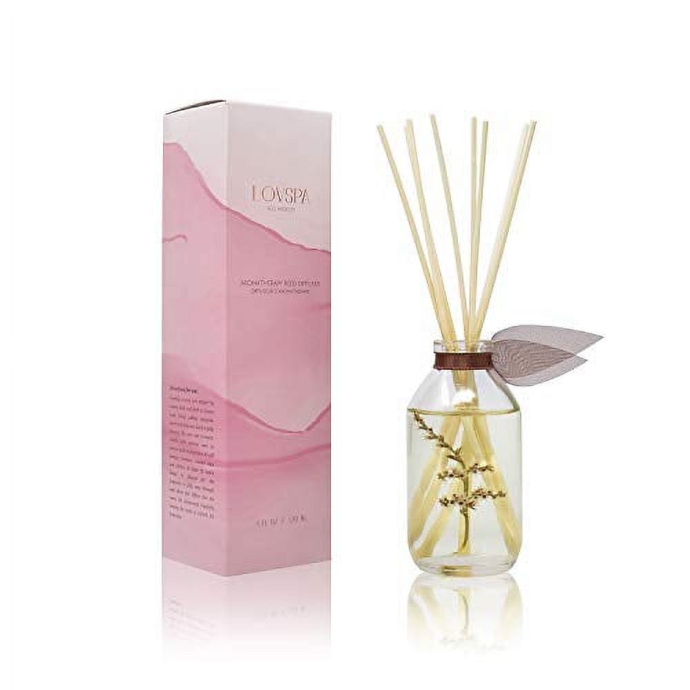 LOVSPA Cashmere Woods Reed Diffuser Oil Set with Amber Mimosa, Vanilla
