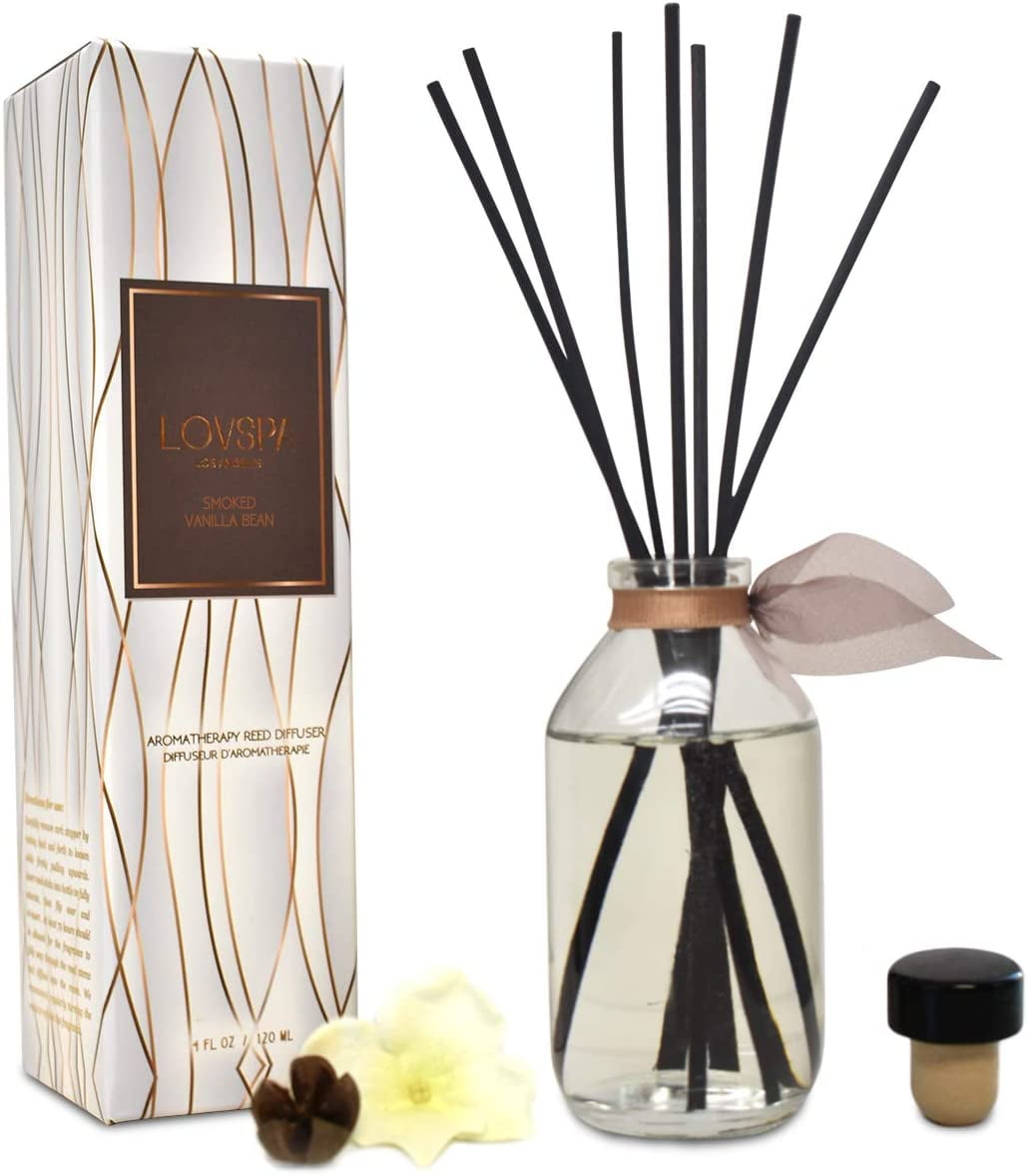 Reed Diffuser Set, Smoked Vanilla Scented Oil Diffuser with Sticks ...