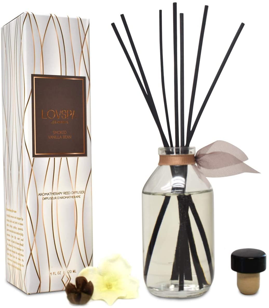 LOVSPA Mahogany Teakwood Reed Diffuser Oil Refill with Replacement Reed  Sticks